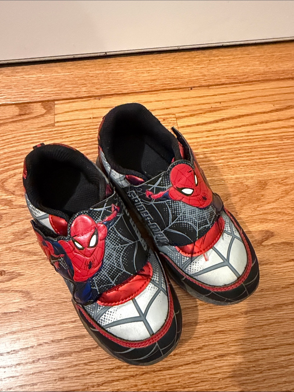 Spiderman Kids Red Black Blue Slip-On Sneakers